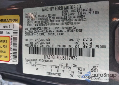 2016 Ford Fusion Se из США, поврежденный, VIN 1FA6P0H70G5117975